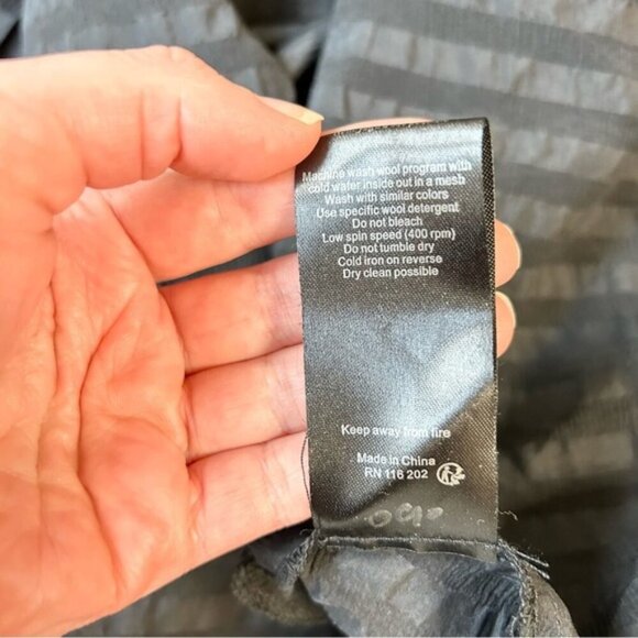 Zadig & Voltaire Rama Raye Mini Dress Black Long Sleeve Silk Buttons Striped - Picture 12 of 16